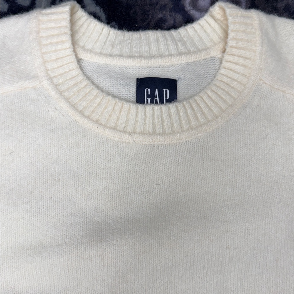 GAP Men's Crewneck Wool Blend Sweater in Off-White Cream - XL